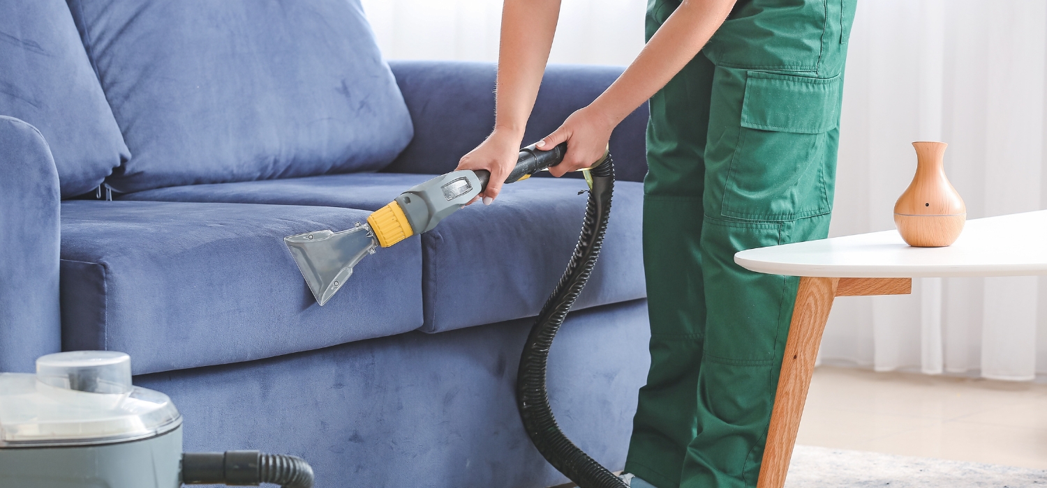 cleaning and vacuuming sofa cushions