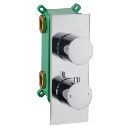 Cutout image of Sanctuary Apex Chrome Twin Outlet Thermostatic Shower Valve