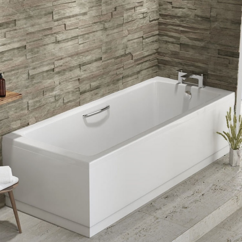 Eastbrook Beaufort Rockall 1900 x 900mm Single Ended Bath With Chrome Grips