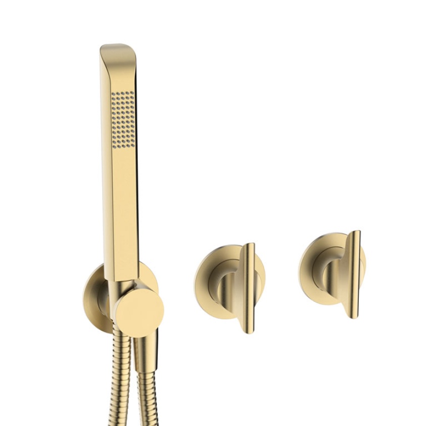 Crosswater Foile Module Brushed Brass 2 Handle Shower Valve & Handset