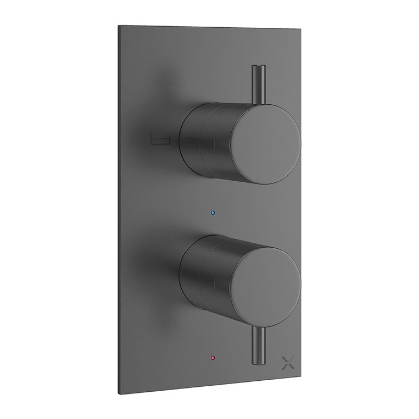 Crosswater MPRO Slate Twin Outlet 2 Control Bath Shower Valve