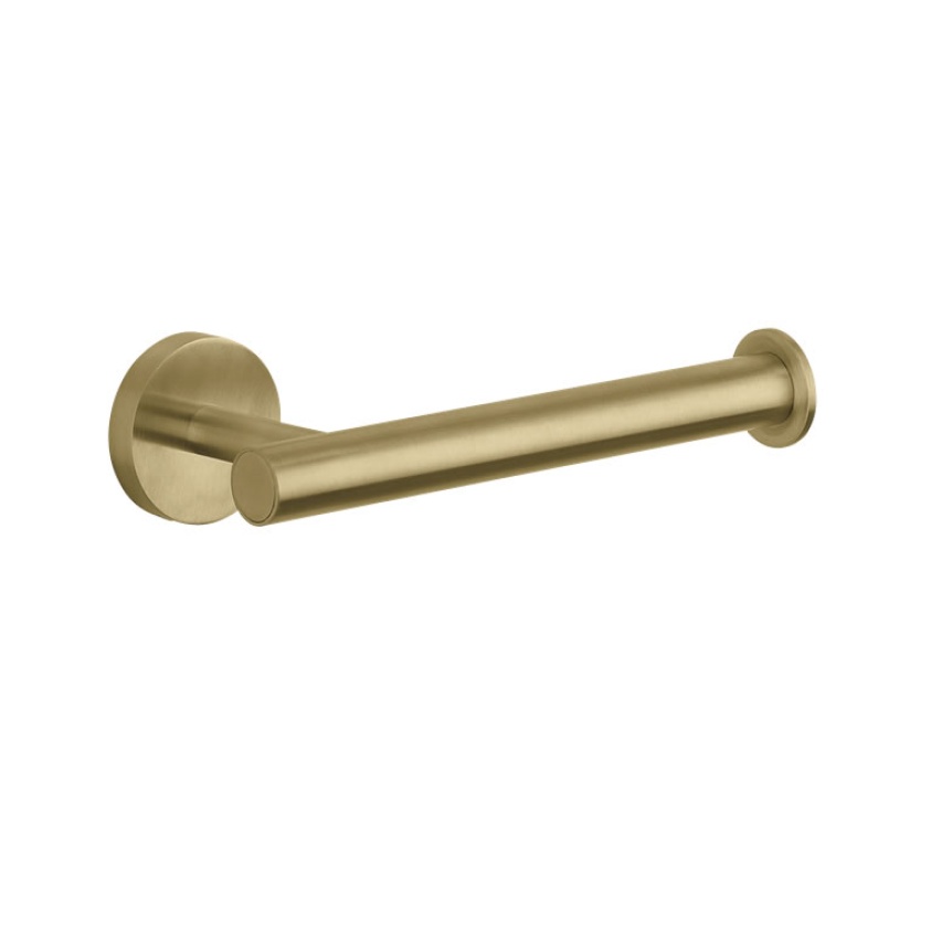 Product Cut out image of the Crosswater 3ONE6 Brushed Brass Toilet Roll Holder