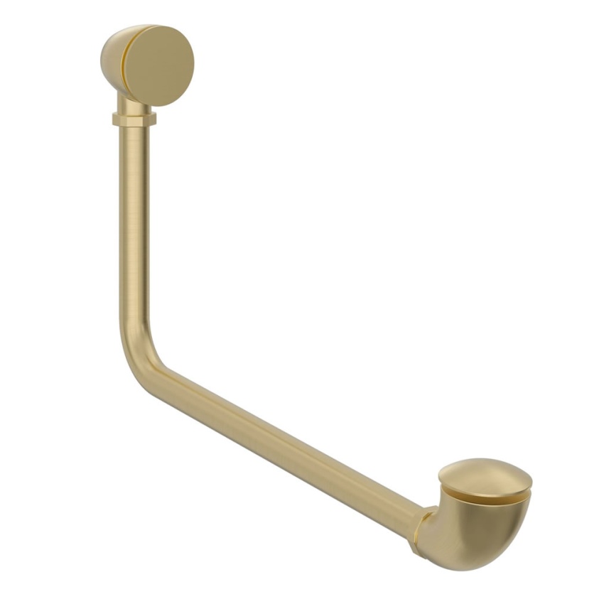 Heritage Exposed Brushed Brass Push Button Bath Waste & Overflow Kit