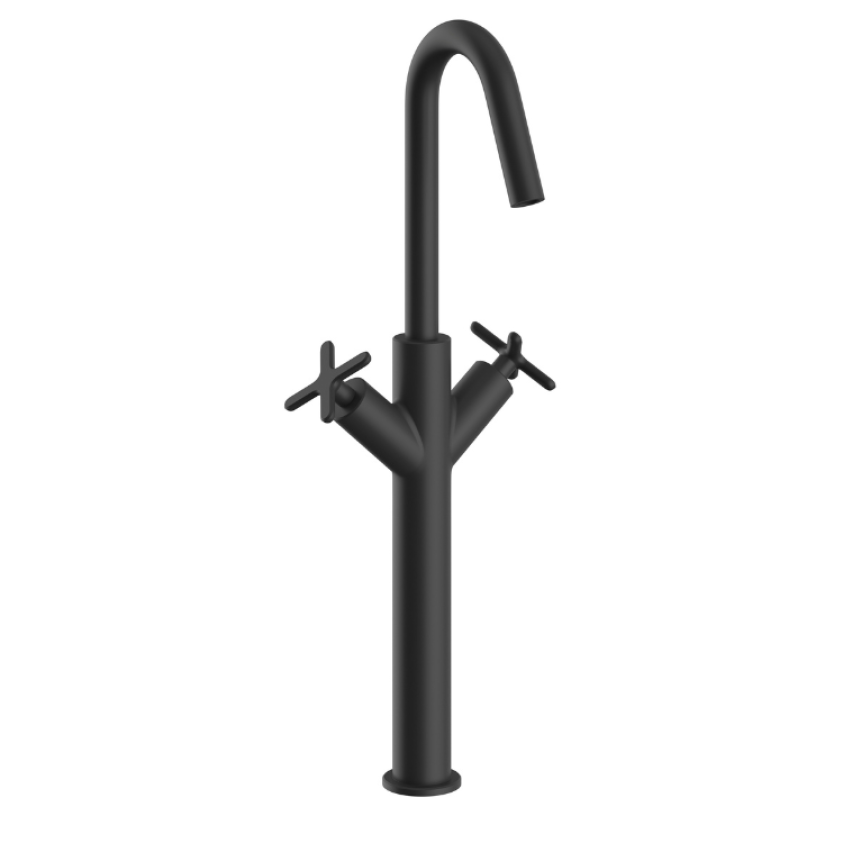 Heritage Salcombe Matt Black Tall Basin Mixer