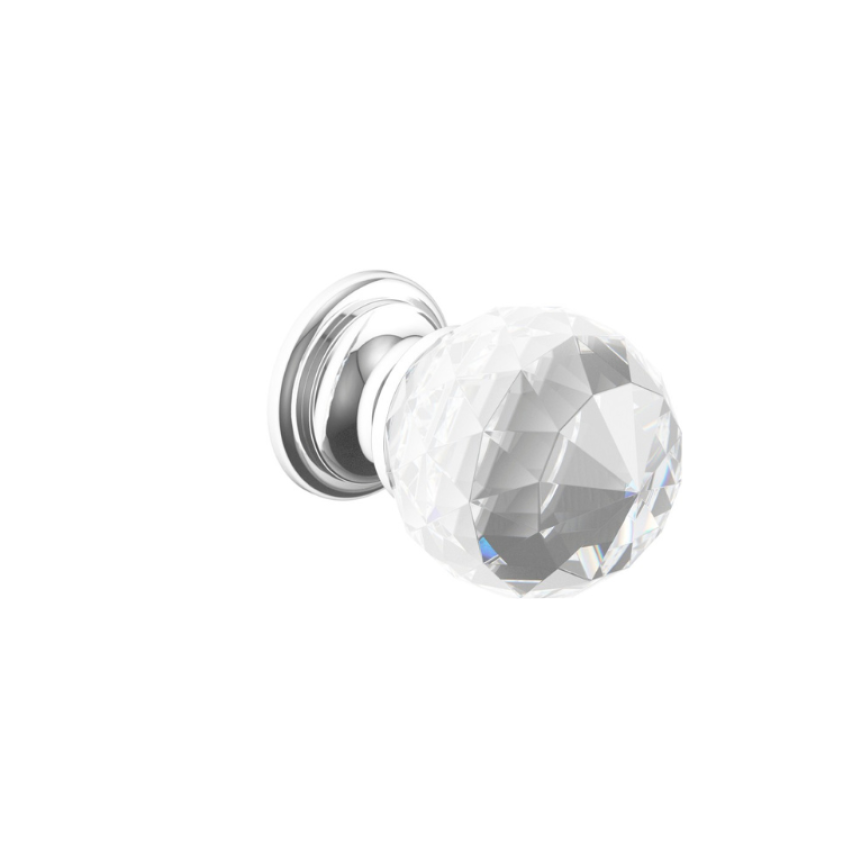 Heritage Crystal & Chrome Knob Door Handle