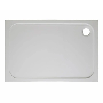 Crosswater Vito 25mm Dolomite Stone Resin Rectangular Shower Tray with  Linear Waste Position