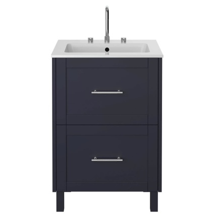 Heritage Lynton 600mm Midnight Blue Freestanding Vanity Unit & Basin