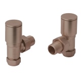 JTP Brushed Bronze Angled Radiator Valves