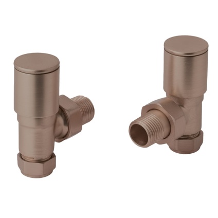 JTP Brushed Bronze Angled Radiator Valves