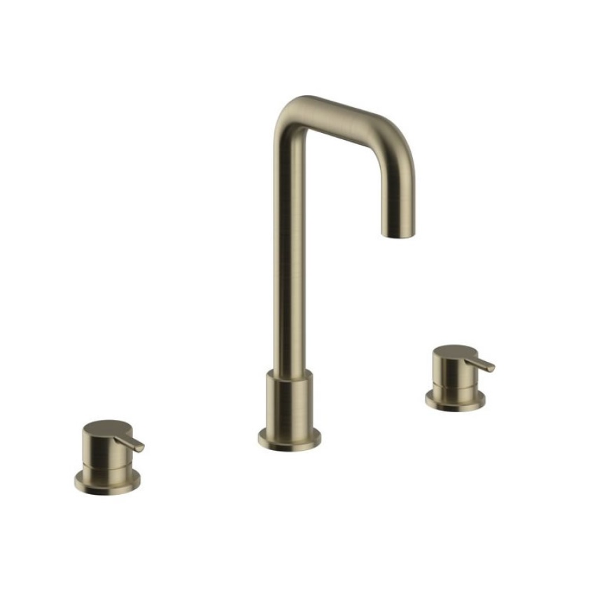 Heritage Dartmouth Brushed Brass 3 Tap Hole Basin Mixer