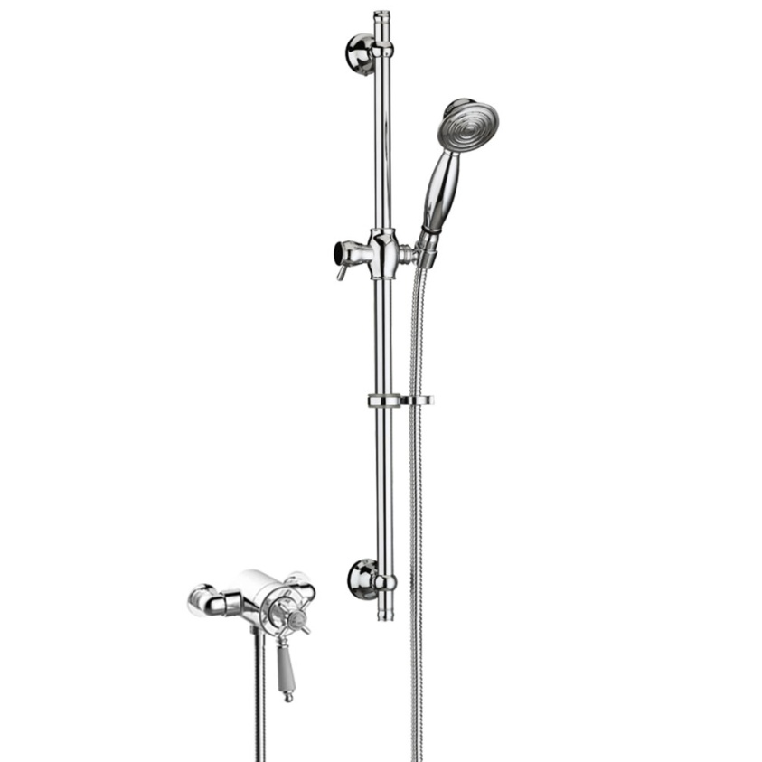 Heritage Dawlish Exposed Shower with Premium Flexible Riser Kit Chrome Finish