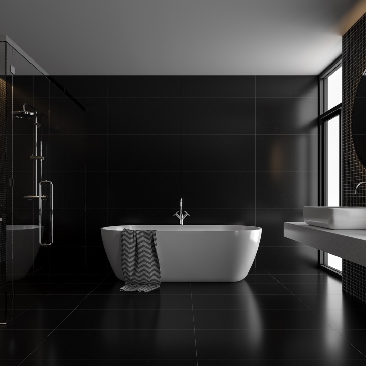 A black toilet? This unconventional choice is a bathroom trend