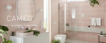 image showing vado cameo bathroom in a light peach colour