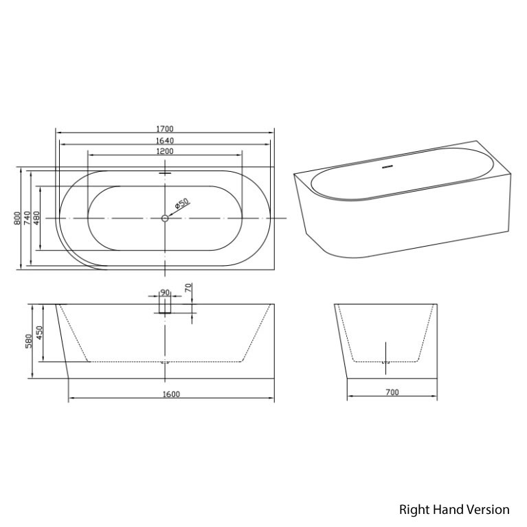 Camden Back To Wall Corner Freestanding Bath | Sanctuary Bathrooms