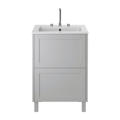 Heritage Lynton 600mm Dove Grey Freestanding Vanity Unit & Basin