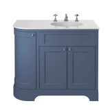 Heritage Wilton 1000mm Maritime Blue Right Hand Corner Vanity Unit