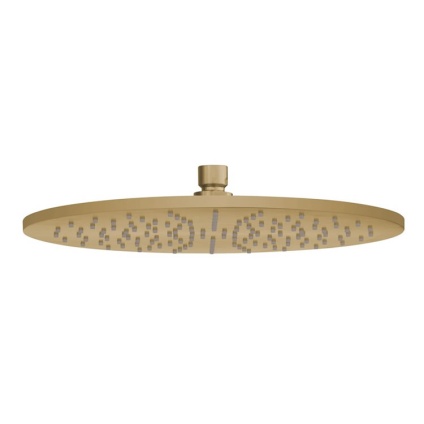 Product Cut out image of the Crosswater 3ONE6 316 Brushed Brass 300mm Round Shower Head