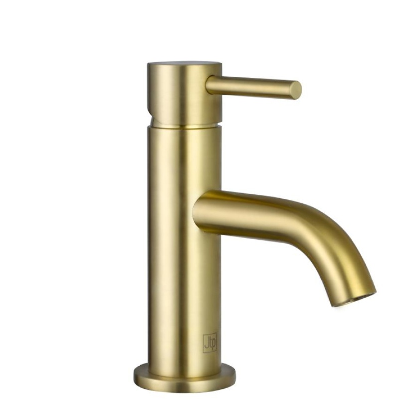 Product Cut out image of the JTP Vos Brushed Brass Single Lever Mini Basin Mixer