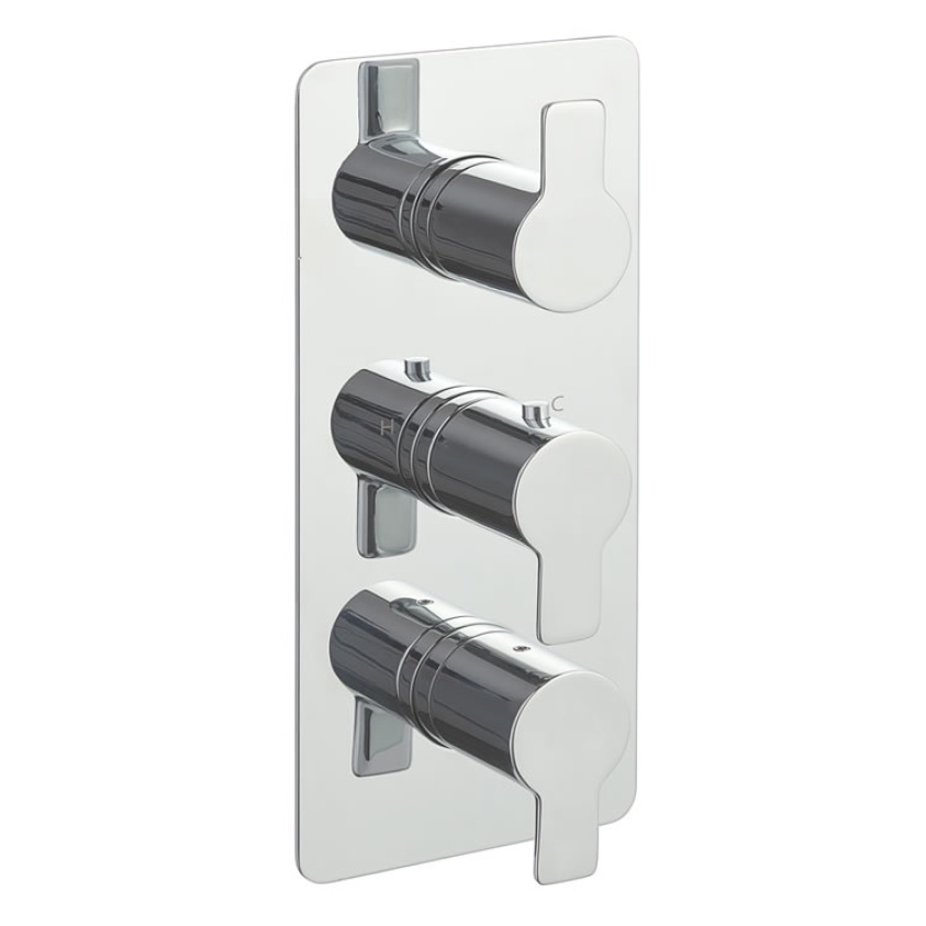 JTP Amore Twin Outlet Three Control Thermostatic Concealed Shower Valve