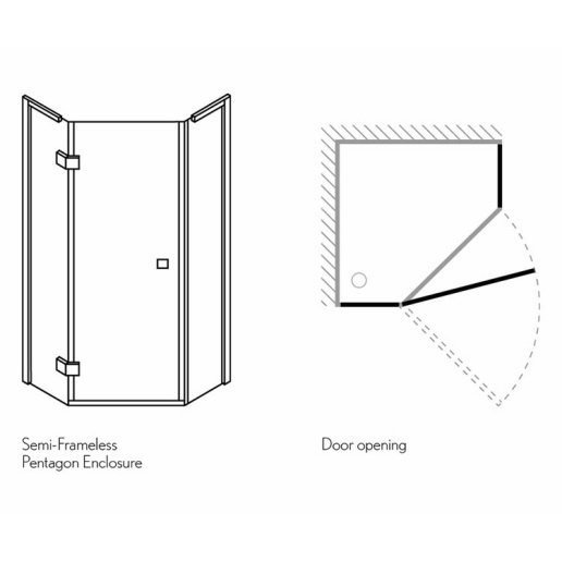 Crosswater Design 8 900mm Shower Pentagon | Sanctuary Bathrooms