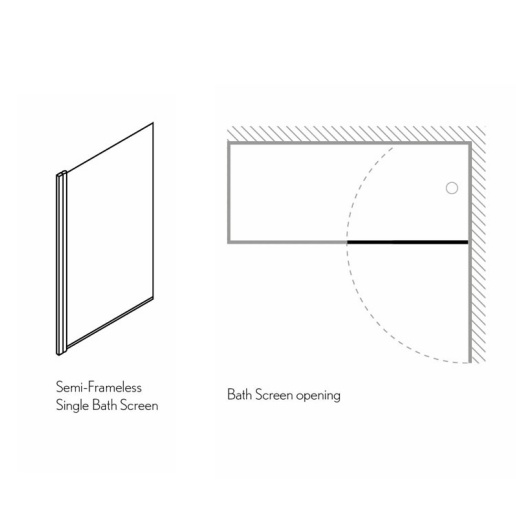 Crosswater Design 8 Single Bath Screen | Sanctuary Bathrooms