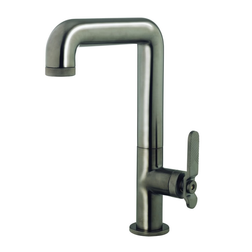 Photo Of Crosswater Union Brushed Black Chrome Tall Basin Mixer