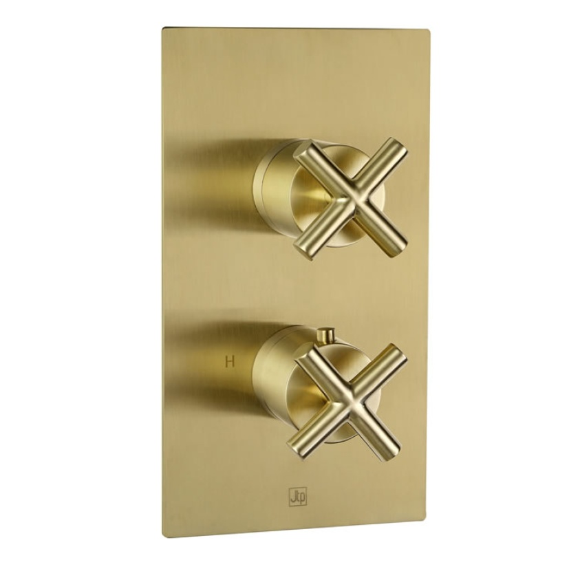 JTP Solex Brushed Brass Single Outlet Thermostatic Shower Valve