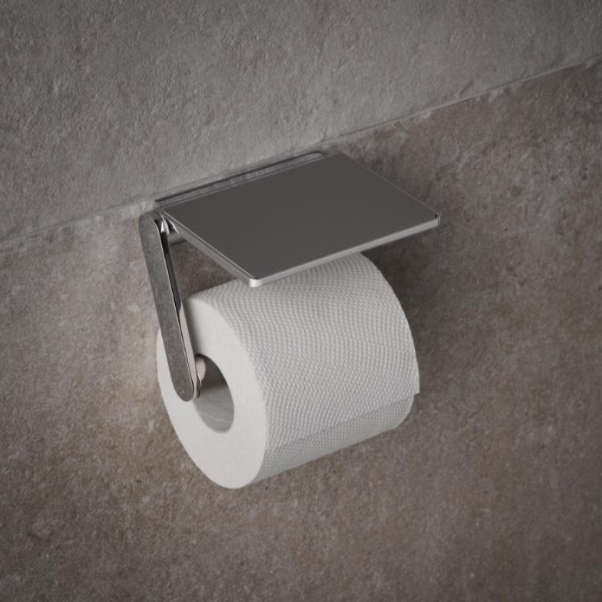 Close up product image of Keuco Plan Lidded Toilet Roll Holder 14973 010000