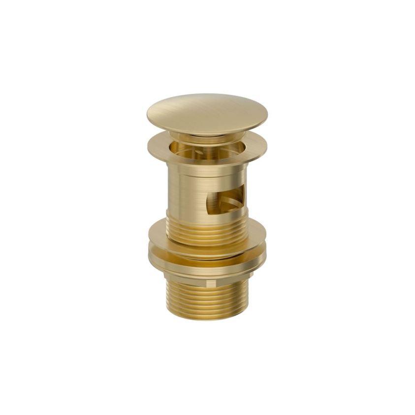 Heritage Clicker Slotted Brushed Brass Basin Waste