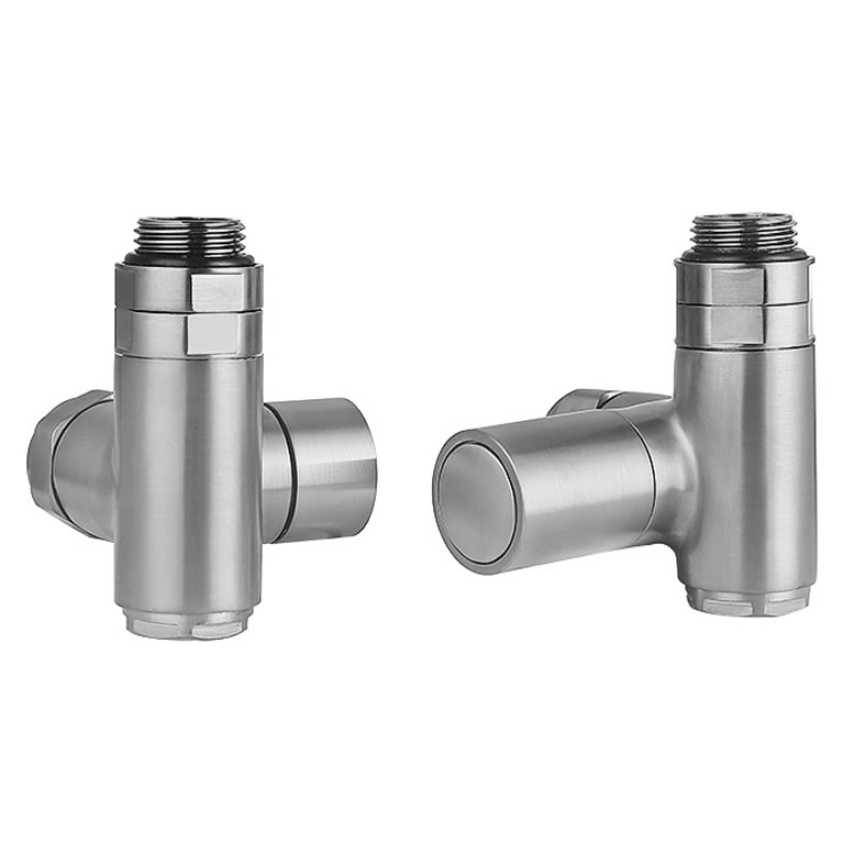 JTP Brushed Stainless Steel Dual Fuel Radiator Valves