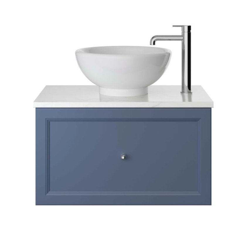 Heritage Caversham 700mm Maritime Blue Wall Hung 1 Drawer Vanity Unit