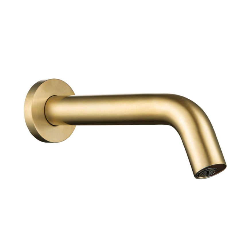 Product Cut out image of the JTP Sensor Brushed Brass Wall Spout