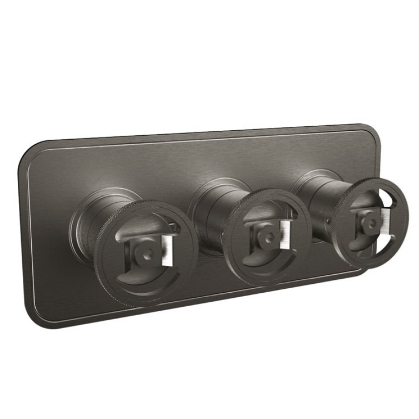 Crosswater Union Brushed Black Chrome Landscape Shower Valve