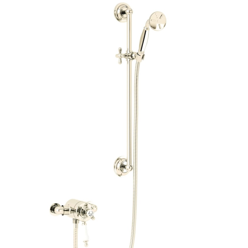 Photo of Heritage Hartlebury Vintage Gold Exposed Shower Kit with Flexible Riser