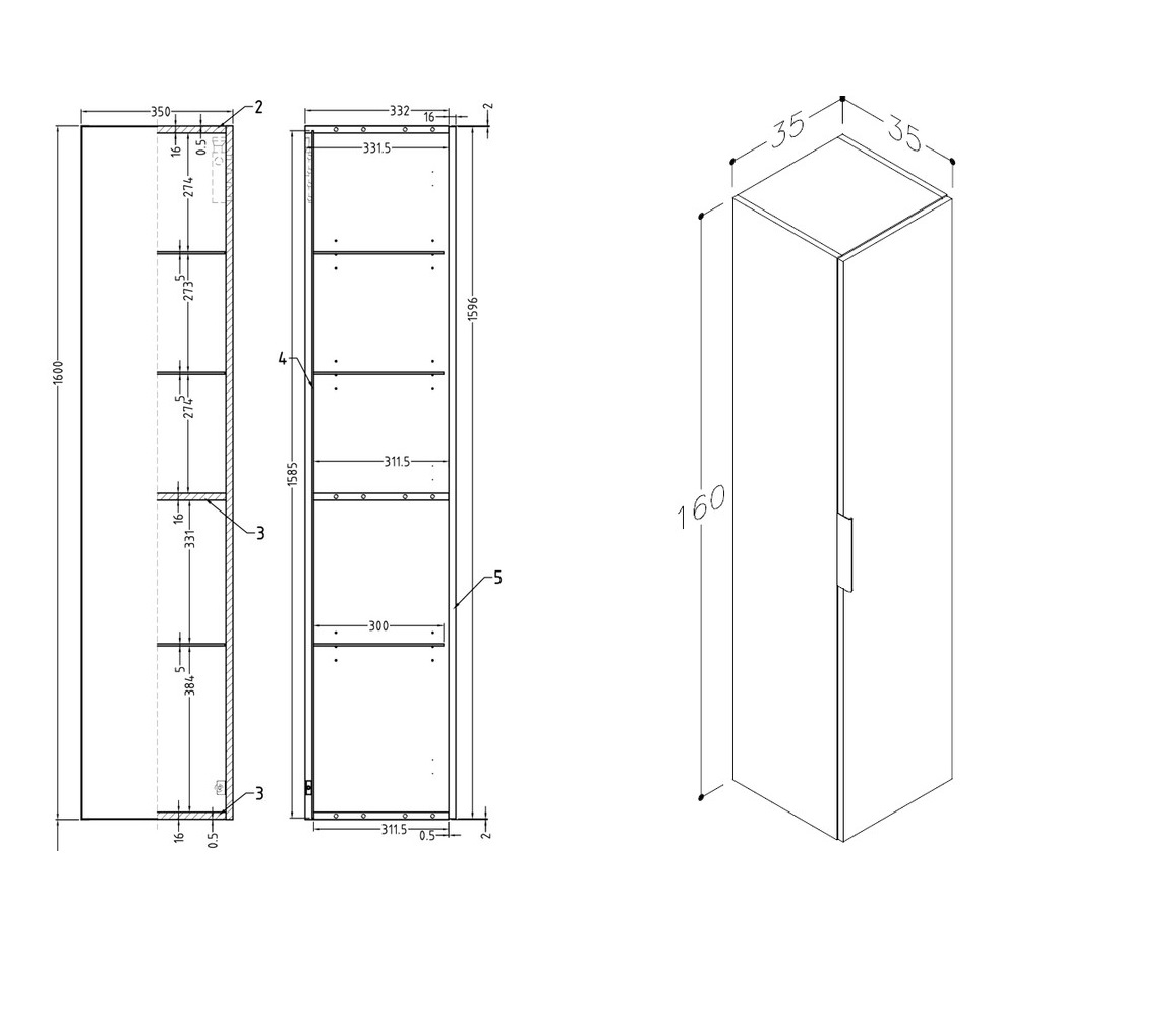 Camden White 350mm Wall Hung Tower Storage Unit | Sanctuary Bathrooms