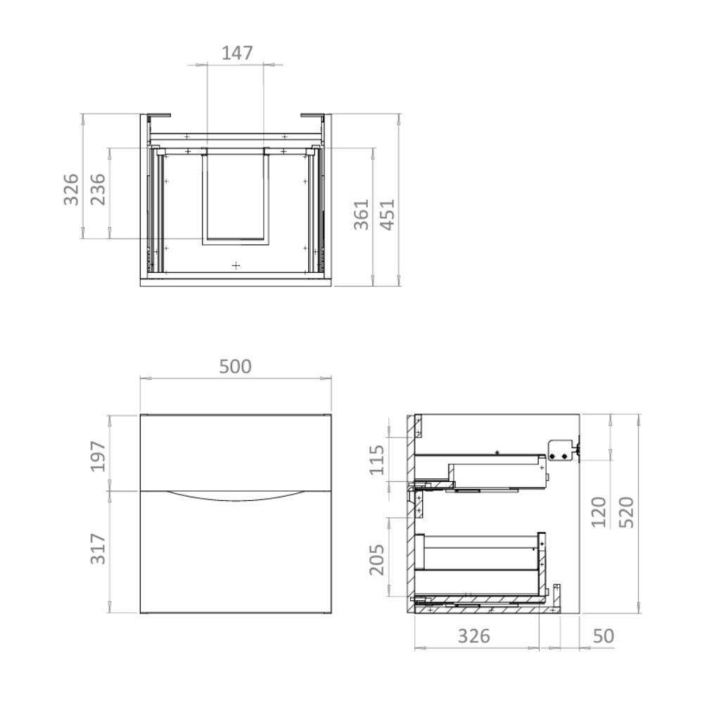 Crosswater Glide II Windsor Oak 500 Unit & Marble Worktop | Sanctuary