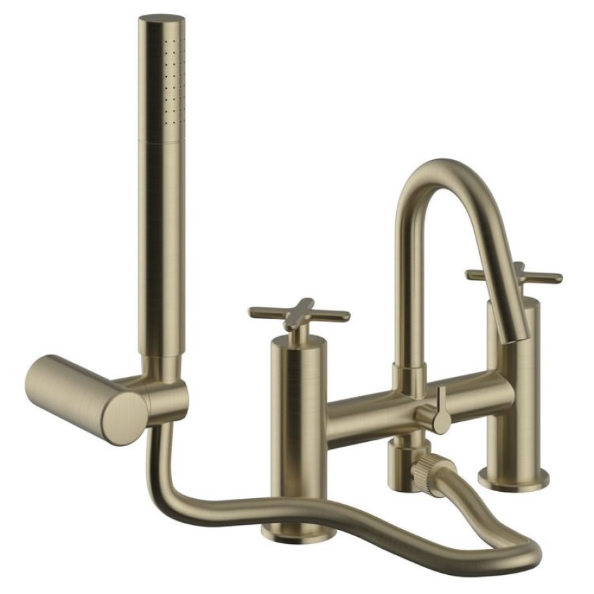 Heritage Salcombe Brushed Brass Bath Shower Mixer