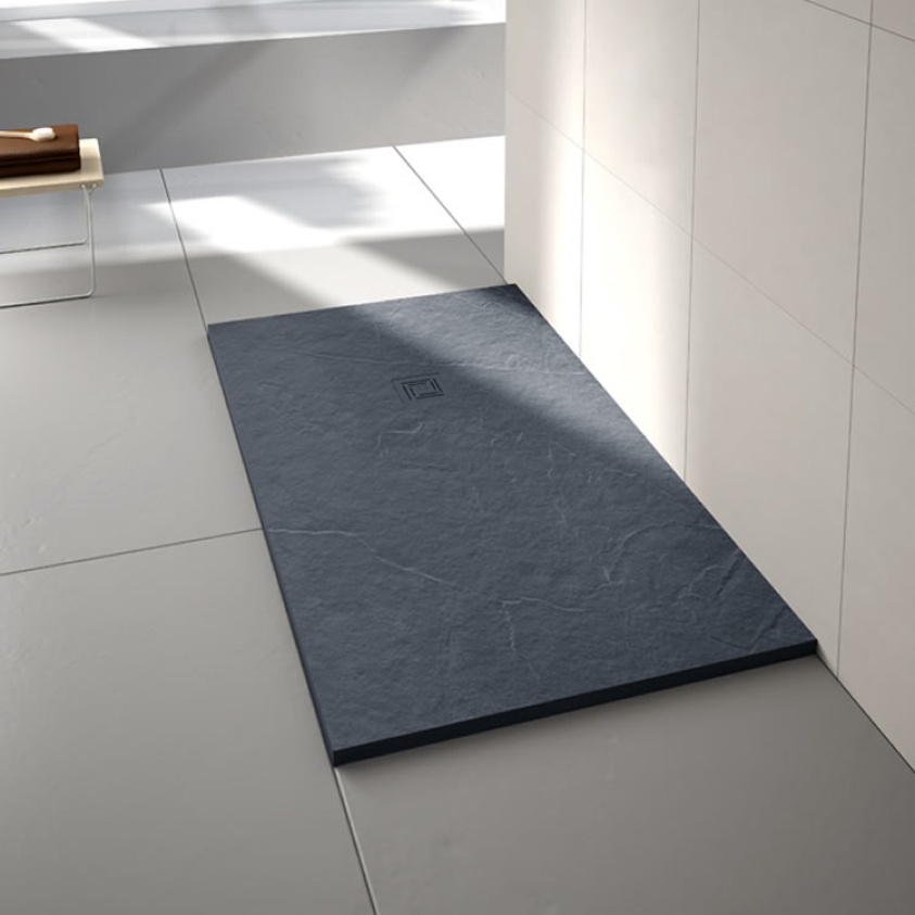 Merlyn Truestone Graphite 1000 x 800mm Rectangle Shower Tray & Waste