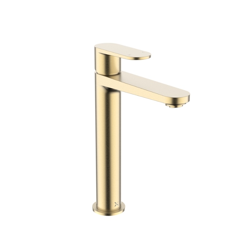 Crosswater Drift Brass Tall Basin Monobloc | Sanctuary Bathrooms