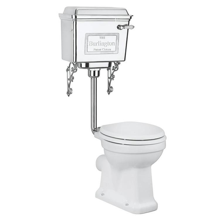 Burlington Chrome Aluminium Low Level WC & Cistern | Sanctuary Bathrooms