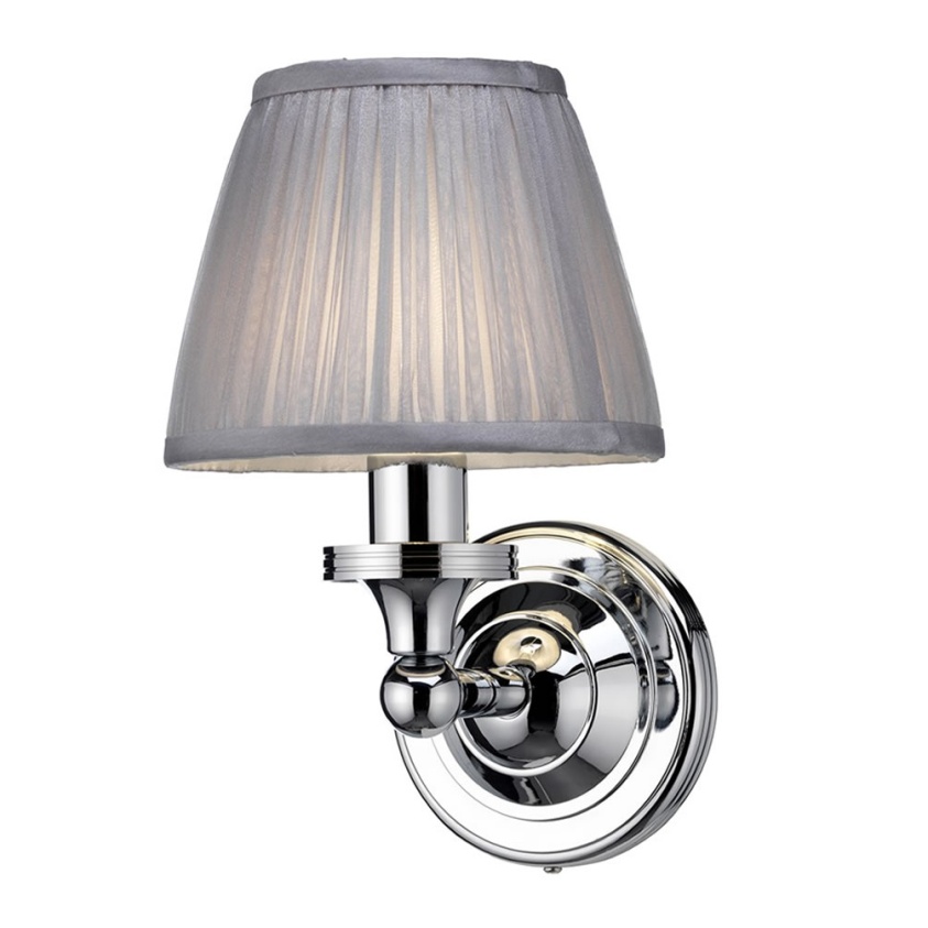 Burlington Chiffon Silver Shade with Chrome Base - Light On