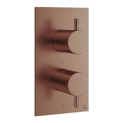 Crosswater MPRO Brushed Bronze Twin Outlet 2 Control Bath Shower Valve