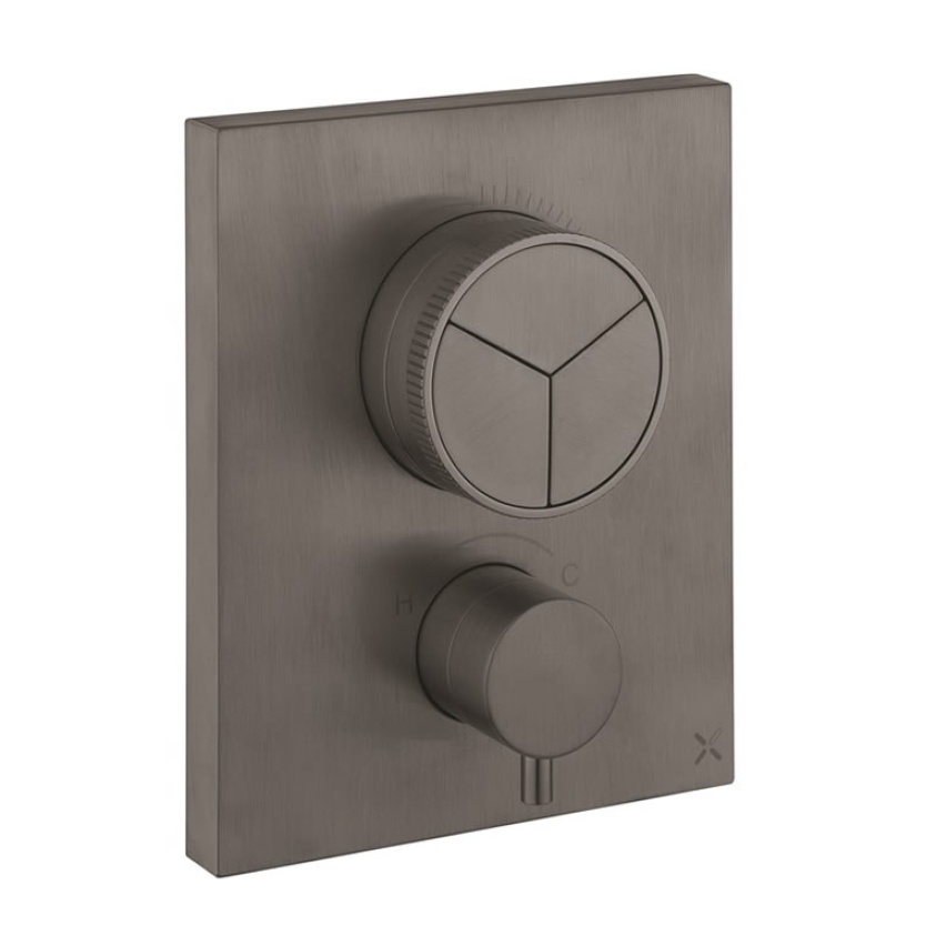 Crosswater MPRO Slate Crossbox Push 3 Outlet Shower Valve