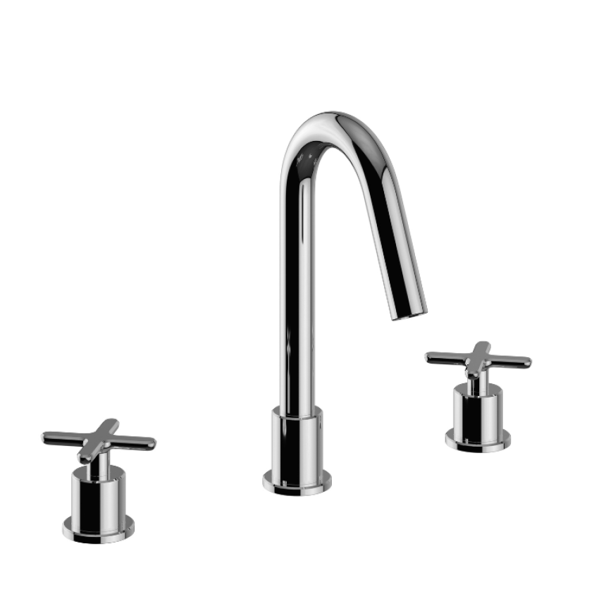 Heritage Salcombe Chrome 3 Tap Hole Basin Mixer