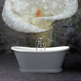 image of a bc designs bath in painted finish next to wall