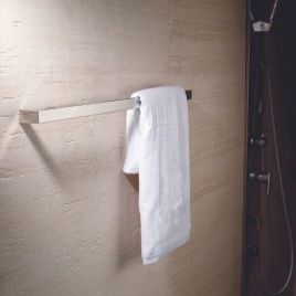 image of an abacus towel rail with towel hanging from it