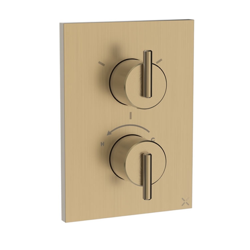 Crosswater 3ONE6 Lever Brushed Brass Crossbox 3 Outlet Shower Valve