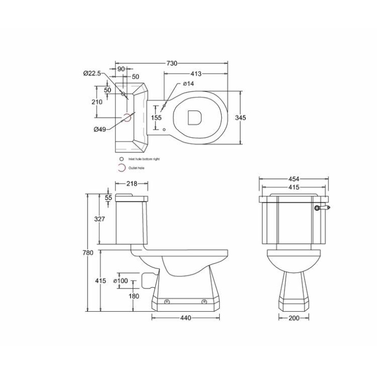 Burlington Slimline Close Coupled Toilet | Sanctuary Bathrooms