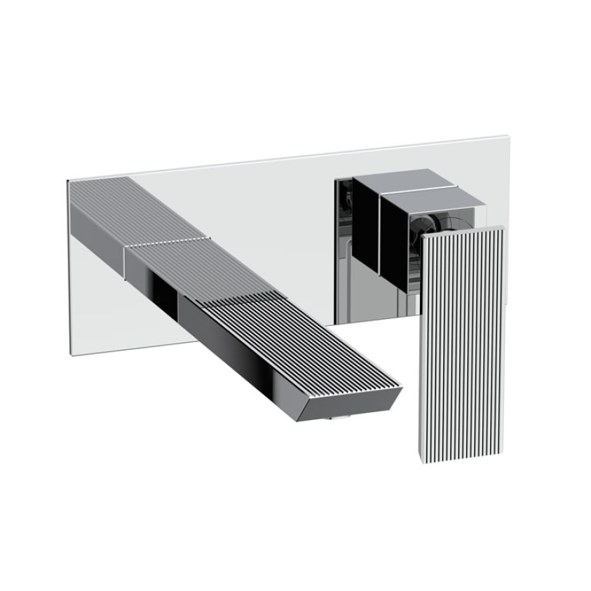 Crosswater Limit Chrome Wall Mounted Basin 2 Hole Set