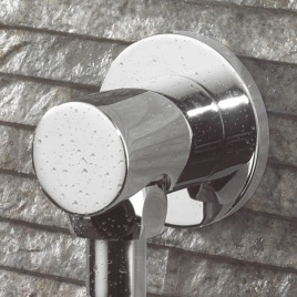 image of a crosswater shower wall outlet in chrome